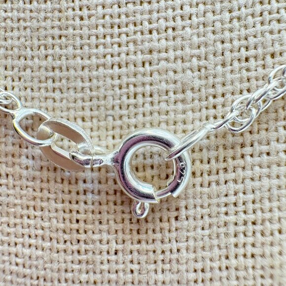 Sterling Silver 925 Round Link Chain Necklace Spring Ring Clasp Size 16" Length - Picture 5 of 9